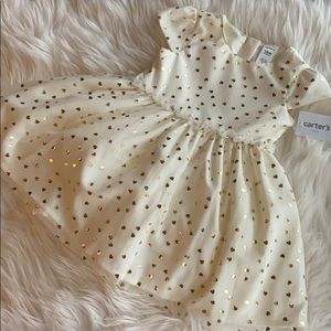 Baby Girl Metallic Gold Heart Dress *Size 18monts*